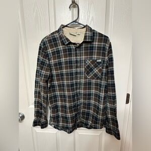 Vans Brown and Cream Plaid Shirt